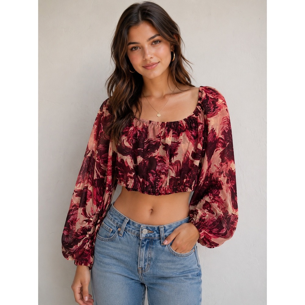 For Love & Lemons Wild Rose Crop Top Festival Regencycore Romantic Fairycore